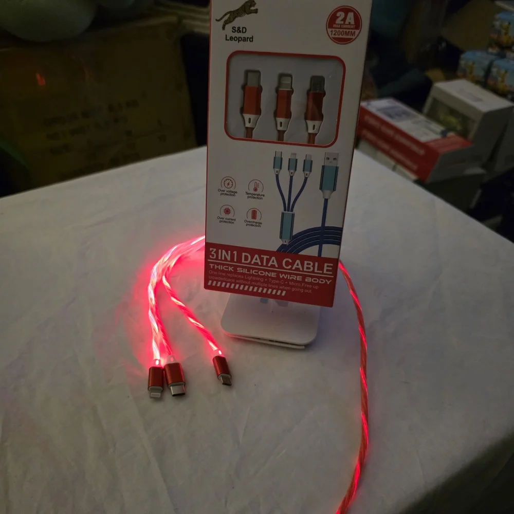 **🐰After Easter Sale 🐰** 3-in-1 LED Data/Charging Cables 3Pks